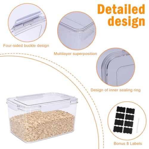 6.3 Qt Rice Storage Container with Airtight Lid, Clear Food Storage Bin for Rice, Cereal, Grain, Flour and Sugar, Kitchen Pantry Organizer by Duimbok - Used condition - Image 2