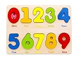 Aile Wooden Preschool Learning Number Puzzles Toys for Kids Age 2-4， Educational Toys