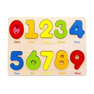 Aile Wooden Preschool Learning Number Puzzles Toys for Kids Age 2-4， Educational Toys.