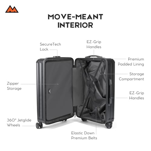 Image of Move-Meant Large ROAMIFY Check-in Suitcase 75 Cm 8 Wheels Number Lock Poly Carbonat D.Grey Trolley Bag for Men & Women | 360 Degree Wheeling System Luggage | Trolley Bags for Travel