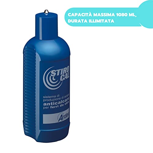 ARDES - AR5020 Kalkschutzflasche Stirocal, Kalkschutzflasche für Bügeleisen 1080ml mit Kalkschutzmagnet Wasserreinigung, Flasche Magnetfilter, Umweltfreundlicher Wasserdemineralisierer