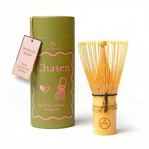 Ally Maison Matcha Besen aus natürlichem Bambus (Chasen) Handgefertigter Matcha Whisk für traditionelle Zubereitung Fein gearbeiteter Bambusbesen für cremigen klümpchenfreien Matcha