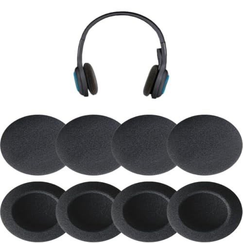 Zhenghebuy 8 Piezas Almohadillas Auriculares,Fundas de Esponja para Auriculares,Almohadillas de Espuma para Auriculares,Reemplazo Cojines Auriculares(Negro,55mm)