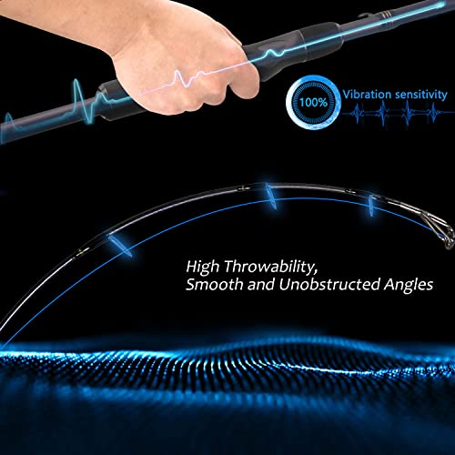 Tempo Sphera Caña de Pescar Spinning - 2 Piezas Fibra de Carbono con Porta Carrete Fuji y Guías de Acero Inoxidable para Agua Dulce y Salada miniatura 4