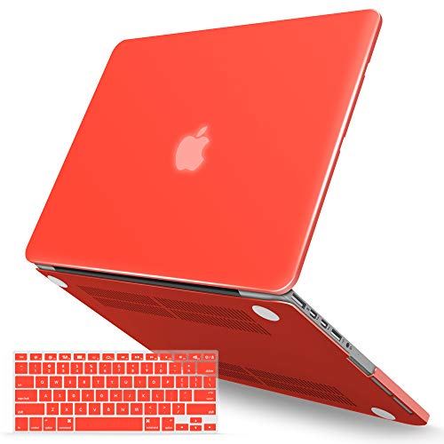 IBENZER Compatible with MacBook Pro 13 Inch Case 2015 2014 2013 end 2012 A1502 A1425, Hard Shell Case with Keyboard Cover for Old Version Mac Pro Retina 13, Red Aurora, R13MARD+1B