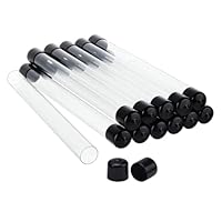 OLYCRAFT 12 Set Klare Steife Röhre 31cm Länge Runde Plastikröhre mit Verschluss 2.5cm Außendurchmesser 2.4cm Innendurchmesser Transparente Aufbewahrungsröhre für Räucherstäbchen Perlen Knöpfe