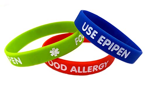 Kids Medical Alert ID Silicone Bracelets 3 pack - Food Allergy