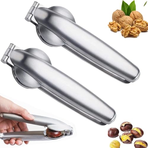 Alicates Castañas, 2 Abridor Castañas, Pinza para castañas, Cortador de Castañas, Cascanueces Acero Inoxidable, Pinzas para Castañas Abridor, para Castañas, Nueces, Avellanas y Otros Frutos Secos