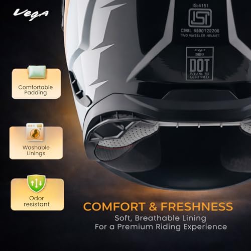 Image of Vega VF 11 Dirt-X Aircraft Full Face Riding Helmet with Aerodynamic ABS Shell, Shock Absorbing Interior, Ventilated Comfort Fit, Racing -Inspired Design - Black Gold