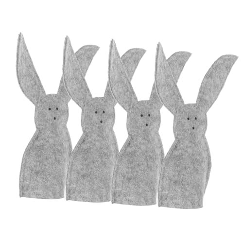 WRITWAA 4 pezzi Copri Uova Pasquali Coniglio Grigio Protezione Decorativa Riutilizzabile per Feste e Porta Uova con Design Coniglio per Atmosfera Festiva