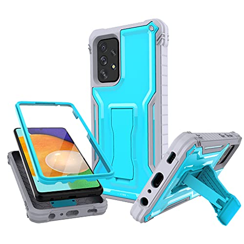 Fito Samsung A52 Case Built In Screen Protector, Dual Layer Shockproof Heavy Duty Case With Kickstand Compatible With Samsung Galaxy A52 Phone (Blue) #TOP8