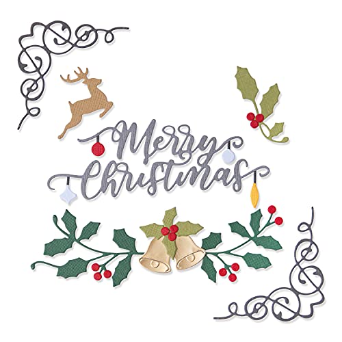 Sizzix Thinlits zestaw matryc 10 PK-Festive Elements, 664706, wielokolorowy, jeden rozmiar