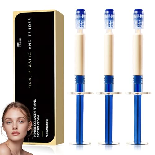 Crema Antiarrugas Mujer, Crema Esencial de Colágeno Polipeptídico Elástico, Loción Antiarrugas con Colágeno Micromolecular, crema Cara Mujer, Hidrata, Reafirma y Levanta la Piel Flácida, 3 * 5ml