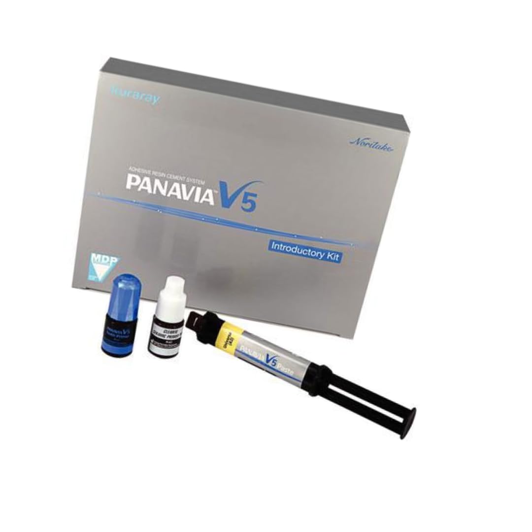Kuraray 3605EU, PANAVIA V5 Dental Resin Cement Intro Kit Clear, Universal Dual-Cure Adhesive Resin Cement for Durable Long-Lasting Restorations