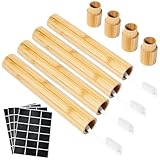 Yeeco 4 Pcs Portable Bamboo Toothbrush Case, Wooden Toothbrush Covers Storage Container Reusable Toothbrush Travel Holder Sustainable for Trip...