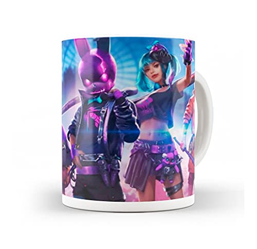 Caneca Freefire Personagens Coelhos