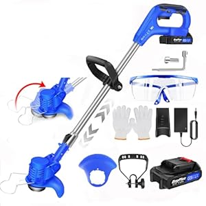 Cordless Strimmer 21V Grass Trimmers 125mm Cutting Diameter Cordless Strimmer for Lawn Garden (1 Battery)