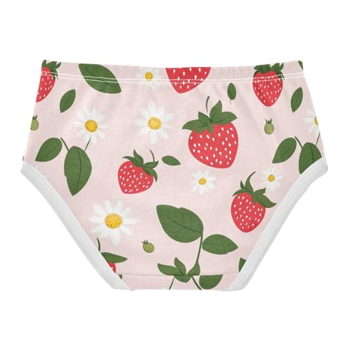 Wusikd Strawberry Sunflower Girls' Underwear Cotton Daisy Girls Briefs Soft Toddler Underwear 2T2