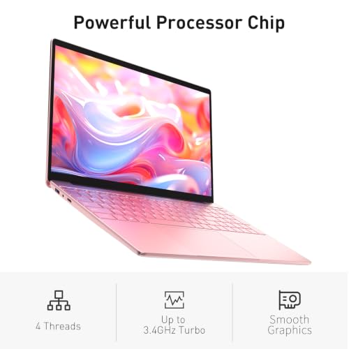 Image of Auusda Business Laptop Computer for Work, Notebook PC for College Students, 15.6 inch FHD Display, Up to 3.4GHz CPU, Backlit Keyboard, Fingerprint ID, Up to 10TB Storage, 16GB DDR4 RAM, 1TB NVMe, Pink