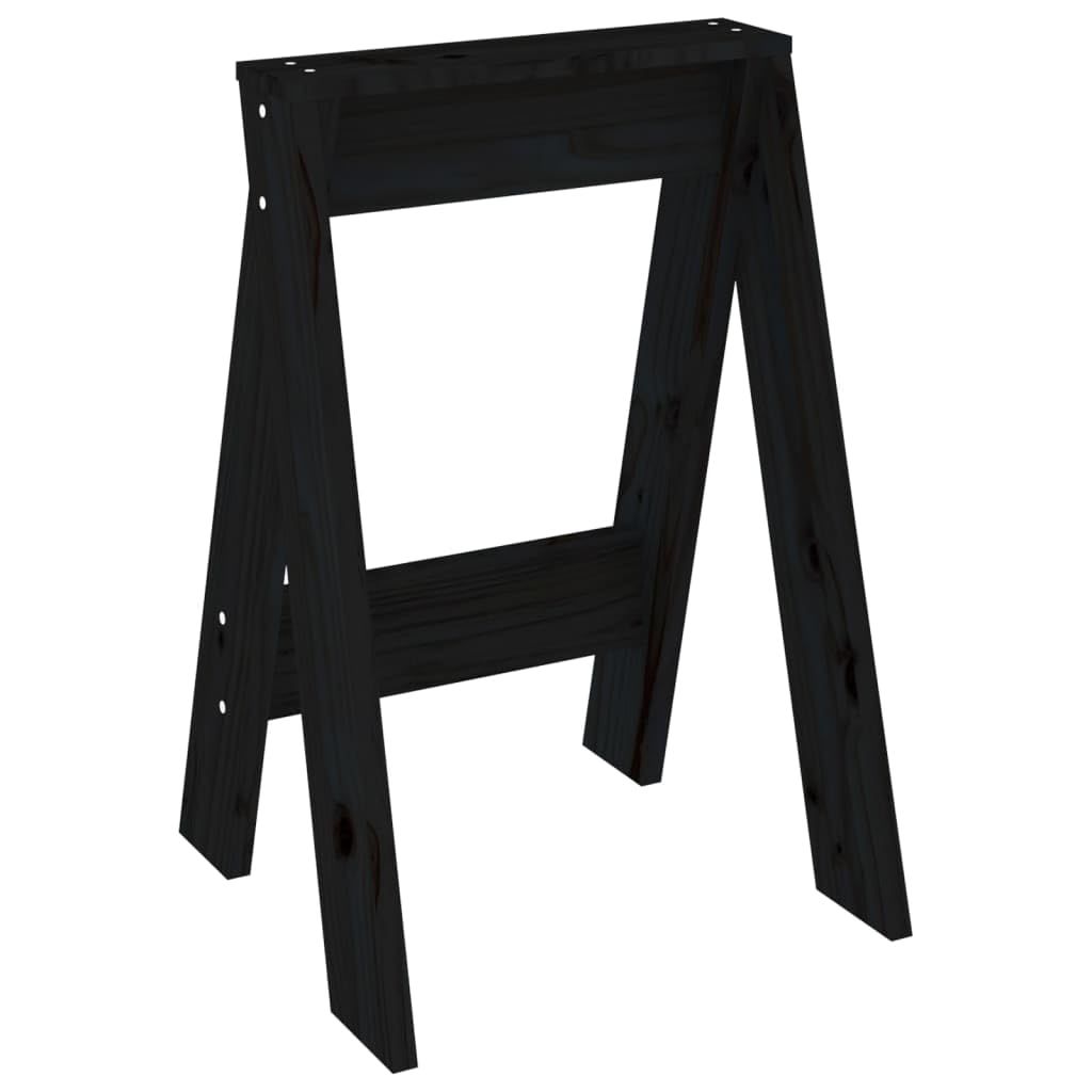 Hocker 2 STK. Schwarz 40x40x60 cm Massivholz Kiefer Klappbar Faltbar Platzsparend Tragbar Für Küche Esszimmer Balkon Garten Terrasse Camping Outdoor Wohnzimmer Party Erwachsene Stabil