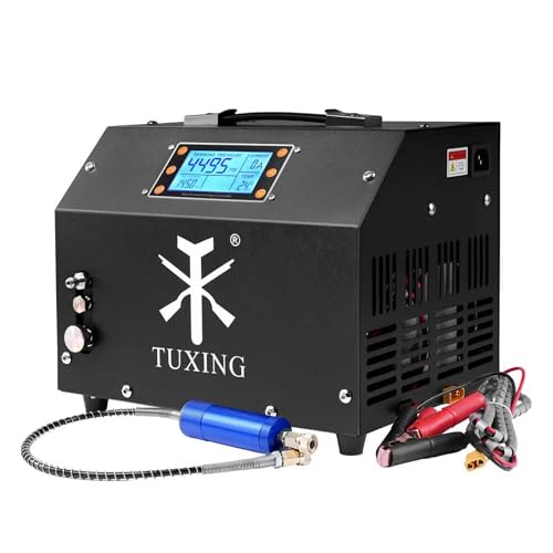 TUXING PCP Luftkompressor 4500Psi, LCD Display, Auto-Stop Hochdruckkompressor, Ausgestattet mit Wasserkühlung, Tauchflasche Pcp Luftgewehre Aufladen 220V (TXET063)