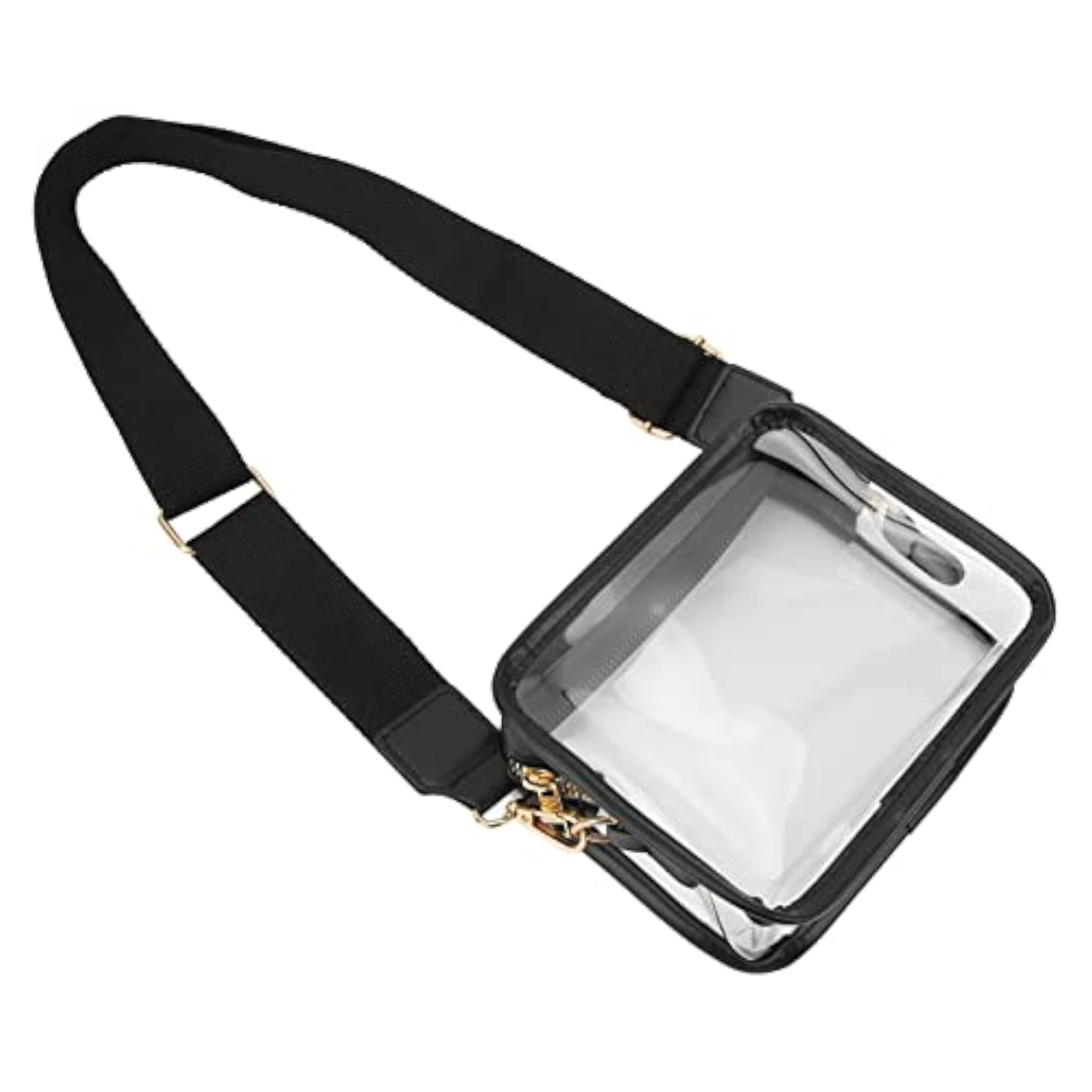 Waterproof Clear Messenger Bag for Shopping (Black)