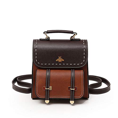 YFbear - Mochila para mujer, elegante mochila de día, piel sintética, bolso de mano vintage, bolso de hombro, mochila informal, para el colegio, viaje, trabajo, color Marrón, talla Medium