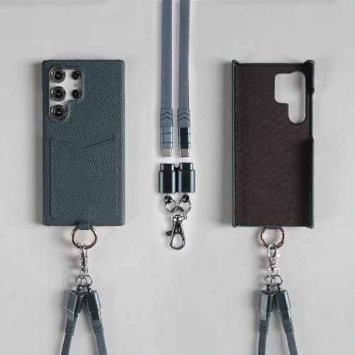 Étui cordon Samsung Galaxy S24 Ultra S23 S22 coque bandoulière fente carte bleu