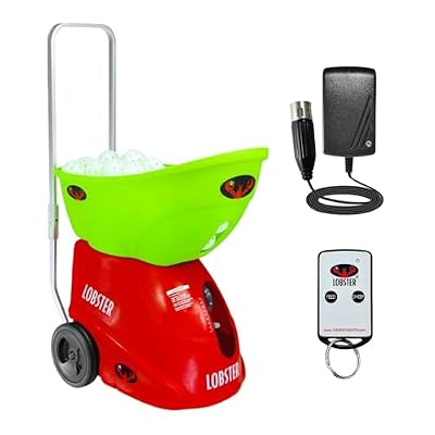 Lobster Sports Pickleball Machine Full-Featured Adjustable Topspin, Backspin, Lobs, Random Oscillation, Ball Speed (20-60MPH), Lightweight & Portable, Holds 125 Balls, with Multi-Function Remote