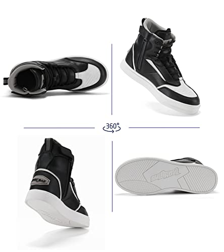 Iron Jia's Motorcycle Shoes, Men Streetbike Casual Motorcycle Riding Boots Waterproof Anti-Slip Breathable Ankle Support Protective Gear Power Sport Footwear #TOP6