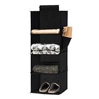 YOUDENOVA Hanging Wardrobe Organiser Storage Hanging Shelves With Side Pockets Clothes Organiser Bedroom Storage