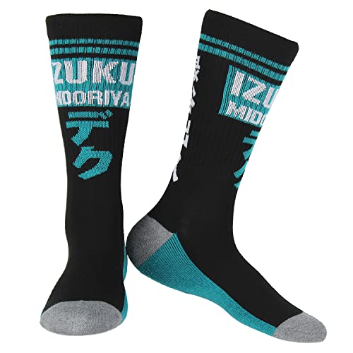 Bioworld My Hero Academia Izuku Deku Midoriya - Calcetines deportivos de media pantorrilla para hombre, Multi colorido
