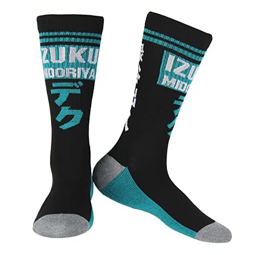 Bioworld My Hero Academia Izuku Deku Midoriya - Calcetines deportivos de media pantorrilla para hombre, Multi colorido