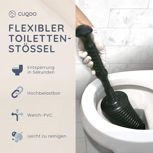 CUQOO Robuster Abflussreiniger für Waschbecken und Toilette, kleiner Kopf, Industriequalität, flexibler Abflussreiniger für Badezimmer, Küche und Dusche