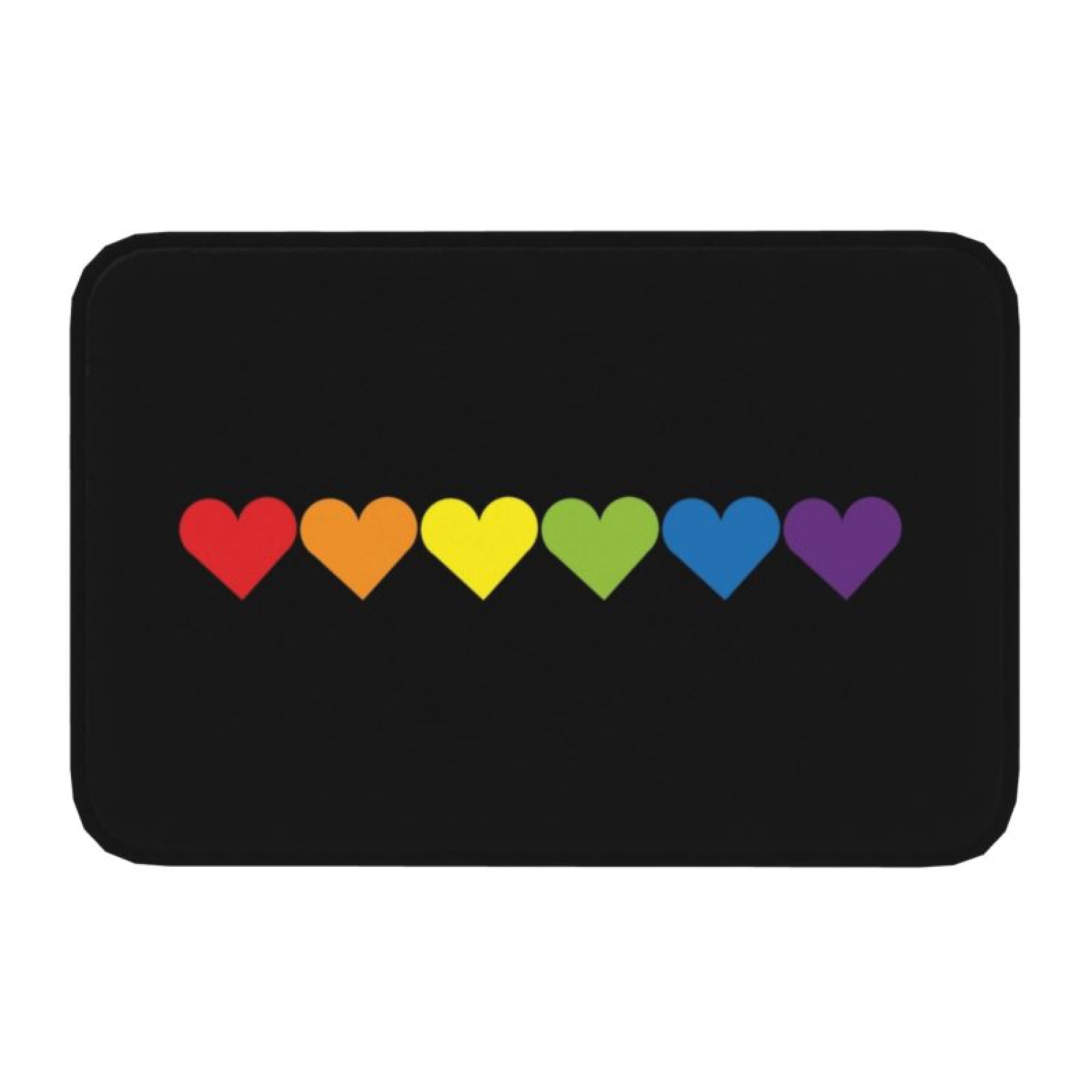 Paillasson LGBT Pride Hearts tapis antidérapant contre les glissades d'entrée