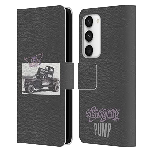 Funda cuero Samsung S23 Aerosmith carcasa libro con soporte y tarjetero blanco negro