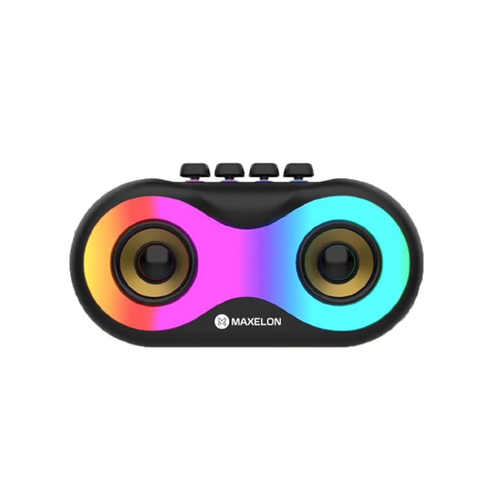 Maxelon Hawk (Black) 16W Portable Bluetooth Speaker 10mm Large Driver with Powerful Bass, RGB Led Light, Long Battery Life, TWS Pairing Function(Dual Pairing)-picture-16