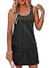 Dokotoo Denim Dress Womens Fashion Casual Sleeveless Crewneck Western Jean Dress Cowgirl Outfits Country Plus Size Summer Outfits Denim Overalls for Women Babydoll Mini Shift Jumper Dresses Black L