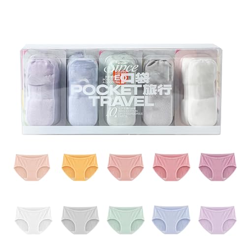 10Pakcs Disposable Underwear for Women Travel, Cotton Disposable Panties Ladies Briefs for Hotel Spa 4XL