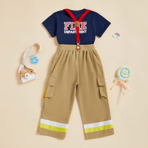 Disfraz de bombero para niños 5-6 años azul miniatura 7