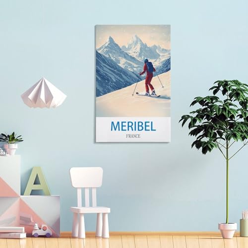 Affiche Méribel d'art rétro HXHNFERR impression de qualité - 4