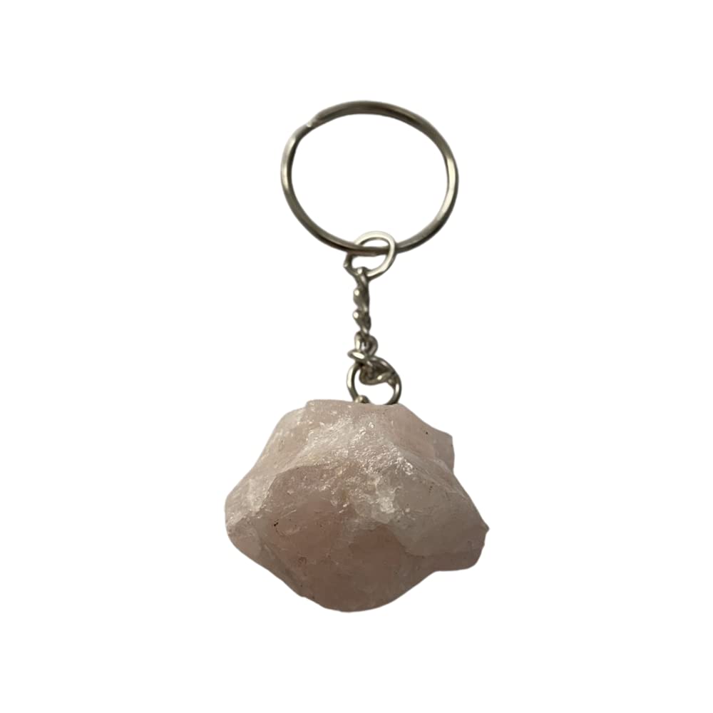 VIERough Cut Keychain, 9x3x3cm, Rose Quartz, Natural, One Size