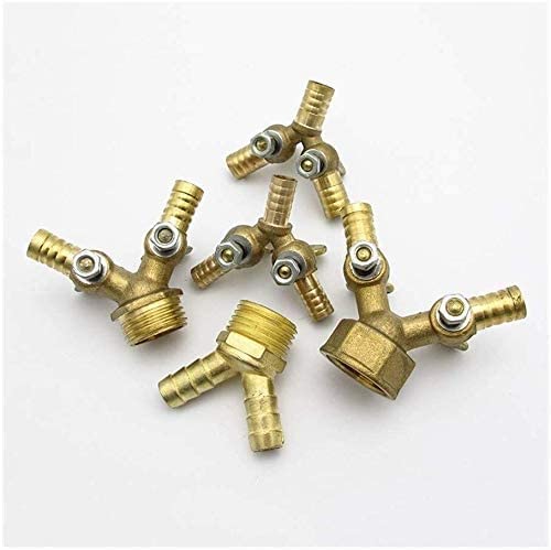 Raccordi filettati Raccordi per tubi in ottone 8mm 10mm Portagomma X 1/2"BSP Filettatura maschio femmina Y Tipo 3 Valvola a sfera in ottone a tre vie Raccordo per tubo Adattatore connettore per