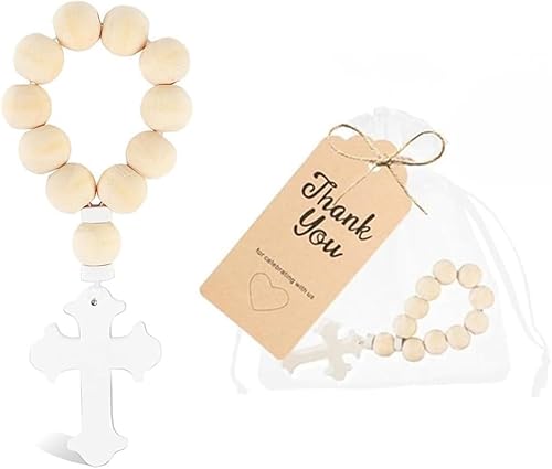 TOEECY Croce Legno Rosario Cattolico Con Sacchetto Per Il Filato