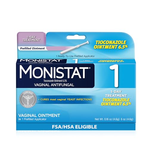 monistat 1-day yeast infection treatment for women 1 pre-filled tioconazole cream applicator fast-acting relief for vaginal itching