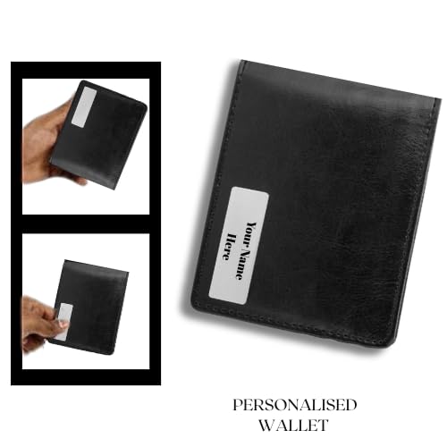 Image of 2 in 1 Personalized Office Gift Set of Pen and Men's Waller with Your Name Engraved, A Gift for All Corporate and Personal Occasions (Black)