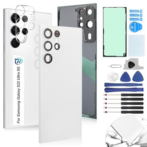 RongZy Coque Arrière pour Samsung Galaxy S22 Ultra 5G 2022 Batterie Couvercle Rechange pour Galaxy S22 Ultra 5G 2022 SM-S908B Cache Batterie pour Téléphone de...