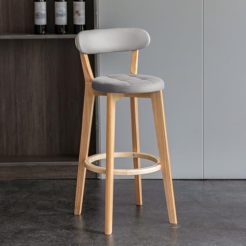 Tabouret de bar moderne gris assise confortable chaise haute - 2