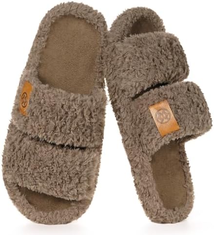 Dokela Women's Cozy Slippers Slip On Open Toe House Slippers for ...