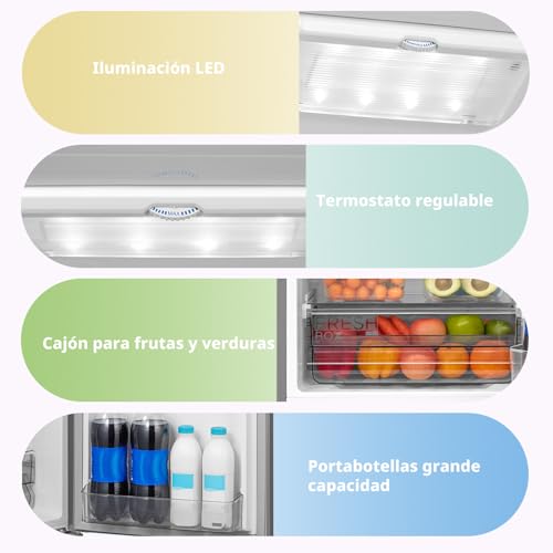 Comfee' 262L Refrigerador Combinado, Low Frost, Acero Inoxidable - Imagen 5